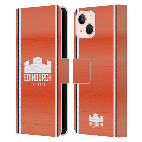 Edinburgh Rugby 2024/25 Crest Kit Away Leather Book Wallet Case Cover For Apple iPhone 13