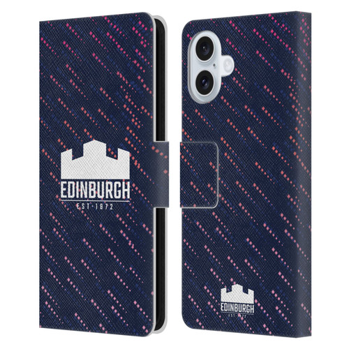 Edinburgh Rugby 2024/25 Crest Kit Training Leather Book Wallet Case Cover For Apple iPhone 16 Plus