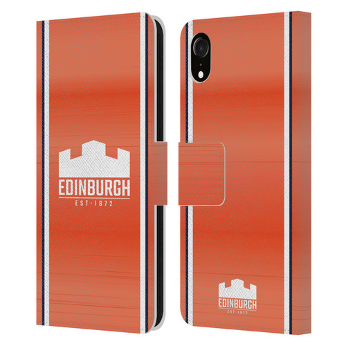 Edinburgh Rugby 2024/25 Crest Kit Away Leather Book Wallet Case Cover For Apple iPhone XR