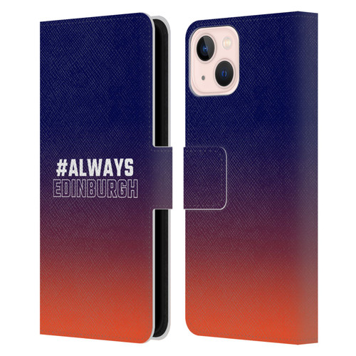 Edinburgh Rugby Logo 2 Gradient Edinburgh Leather Book Wallet Case Cover For Apple iPhone 13