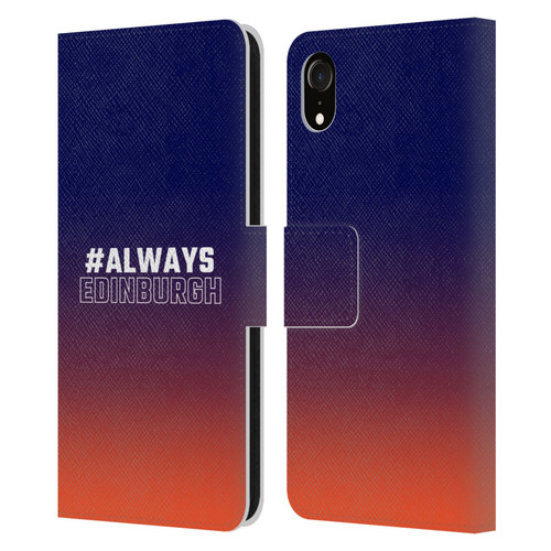 Edinburgh Rugby Logo 2 Gradient Edinburgh Leather Book Wallet Case Cover For Apple iPhone XR