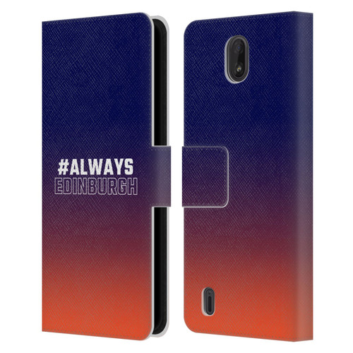 Edinburgh Rugby Logo 2 Gradient Edinburgh Leather Book Wallet Case Cover For Nokia C01 Plus/C1 2nd Edition