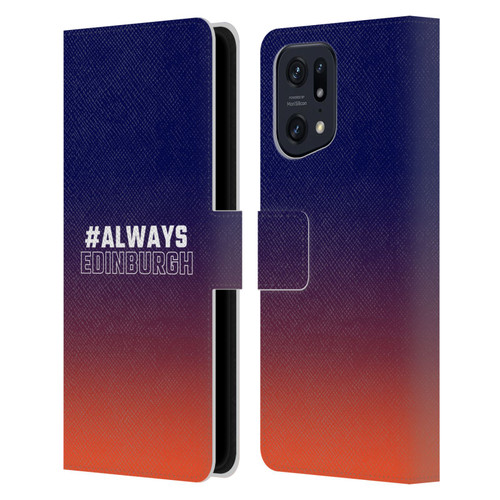 Edinburgh Rugby Logo 2 Gradient Edinburgh Leather Book Wallet Case Cover For OPPO Find X5