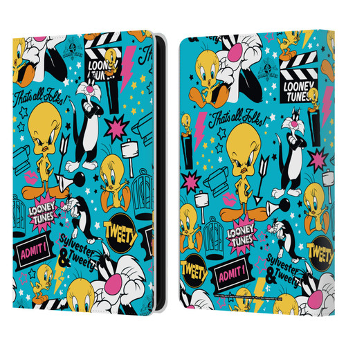 Looney Tunes Graphics and Characters Tweety And Sylvester Leather Book Wallet Case Cover For Amazon Kindle Paperwhite 5 (2021)