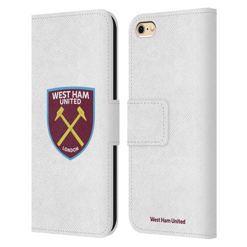 West Ham United FC Crest Full Colour White Leather Book Wallet Case Cover For Apple iPhone 6 / iPhone 6s