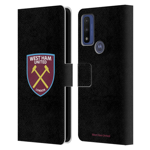 West Ham United FC Crest Full Colour White Leather Book Wallet Case Cover For Motorola G Pure