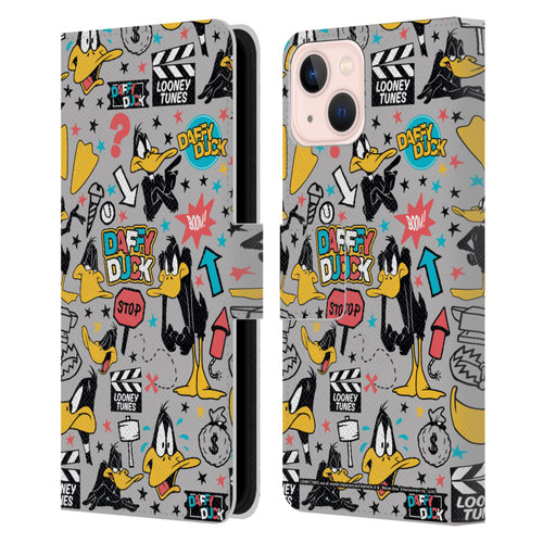 Looney Tunes Graphics and Characters Daffy Duck Leather Book Wallet Case Cover For Apple iPhone 13
