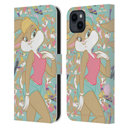 Looney Tunes Graphics and Characters Lola Bunny Leather Book Wallet Case Cover For Apple iPhone 15 Plus