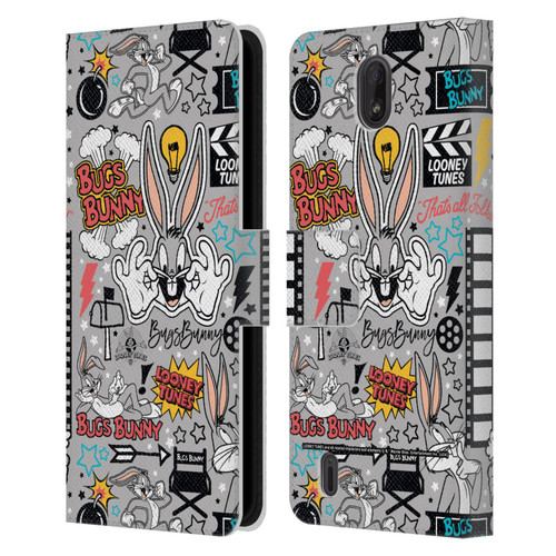 Looney Tunes Graphics and Characters Bugs Bunny Leather Book Wallet Case Cover For Nokia C01 Plus/C1 2nd Edition
