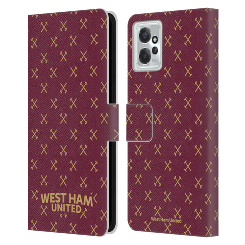 West Ham United FC Hammer Marque Kit Patterns Leather Book Wallet Case Cover For Motorola Moto G Power (2023)