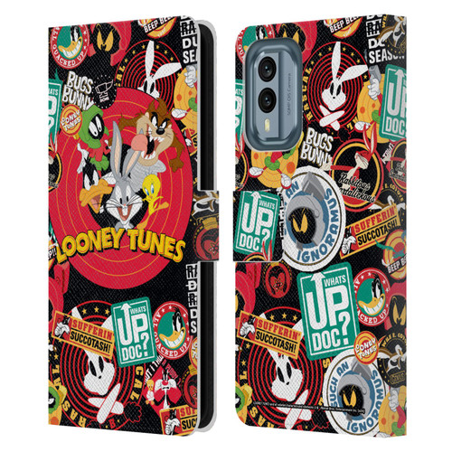 Looney Tunes Graphics and Characters Sticker Collage Leather Book Wallet Case Cover For Nokia X30