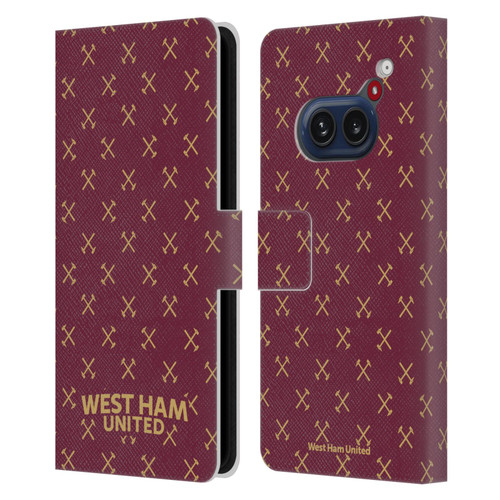 West Ham United FC Hammer Marque Kit Patterns Leather Book Wallet Case Cover For Nothing Phone (2a)