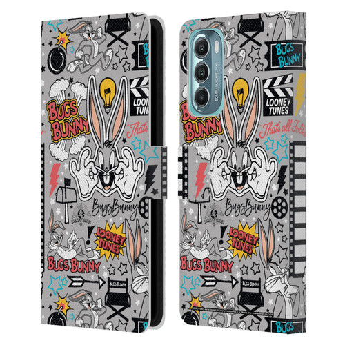 Looney Tunes Graphics and Characters Bugs Bunny Leather Book Wallet Case Cover For Motorola Moto G Stylus 5G (2022)