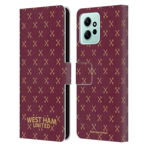 West Ham United FC Hammer Marque Kit Patterns Leather Book Wallet Case Cover For Xiaomi Redmi 12