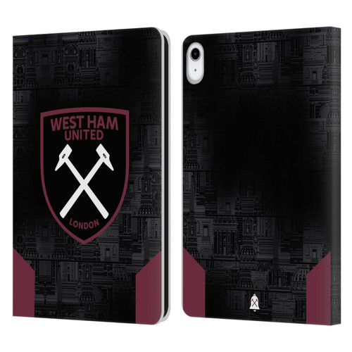 West Ham United FC 2024/25 Crest Kit Away Leather Book Wallet Case Cover For Apple iPad 10.9 2022/2025