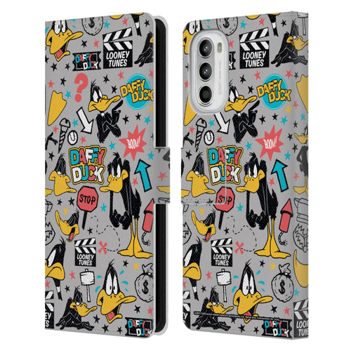 Looney Tunes Graphics and Characters Daffy Duck Leather Book Wallet Case Cover For Motorola Moto G52