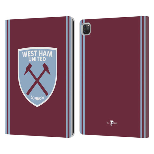West Ham United FC 2024/25 Crest Kit Home Leather Book Wallet Case Cover For Apple iPad Pro 13 M4 2024