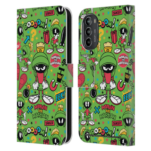 Looney Tunes Graphics and Characters Marvin The Martian Leather Book Wallet Case Cover For Motorola Moto G82 5G