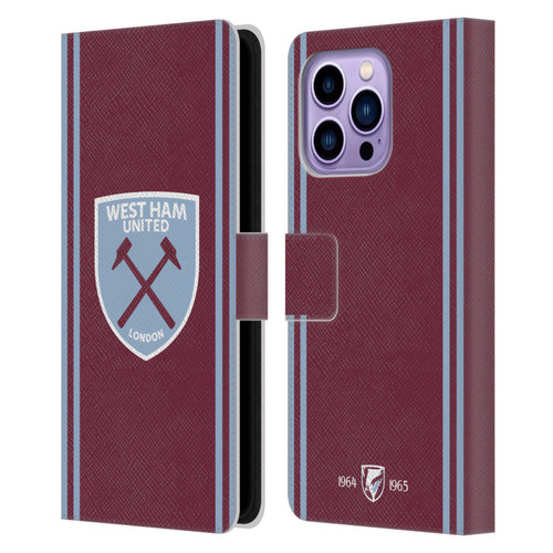 West Ham United FC 2024/25 Crest Kit Home Leather Book Wallet Case Cover For Apple iPhone 14 Pro Max West Ham United FC 2024/25 Crest Kit Home Leather Book Wallet Case Cover For Apple iPhone 14 Pro Max