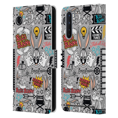 Looney Tunes Graphics and Characters Bugs Bunny Leather Book Wallet Case Cover For OnePlus Nord 5G