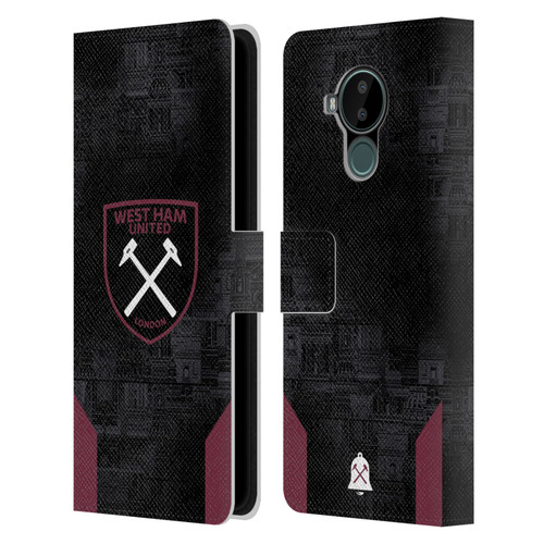 West Ham United FC 2024/25 Crest Kit Away Leather Book Wallet Case Cover For Nokia C30 West Ham United FC 2024/25 Crest Kit Away Leather Book Wallet Case Cover For Nokia C30