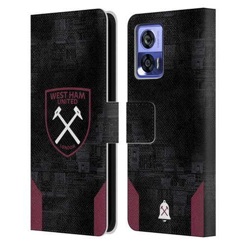 West Ham United FC 2024/25 Crest Kit Away Leather Book Wallet Case Cover For Motorola Edge 30 Neo 5G