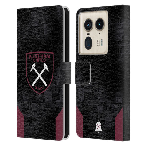 West Ham United FC 2024/25 Crest Kit Away Leather Book Wallet Case Cover For Motorola Edge 50 Ultra/X50 Ultra