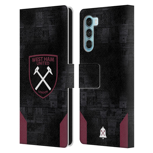 West Ham United FC 2024/25 Crest Kit Away Leather Book Wallet Case Cover For Motorola Edge S30 / Moto G200 5G