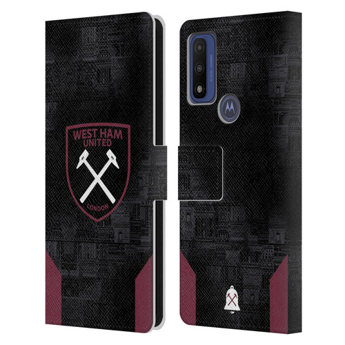 West Ham United FC 2024/25 Crest Kit Away Leather Book Wallet Case Cover For Motorola G Pure