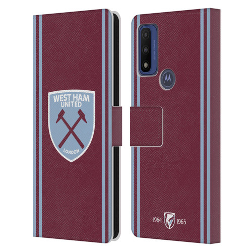 West Ham United FC 2024/25 Crest Kit Home Leather Book Wallet Case Cover For Motorola G Pure