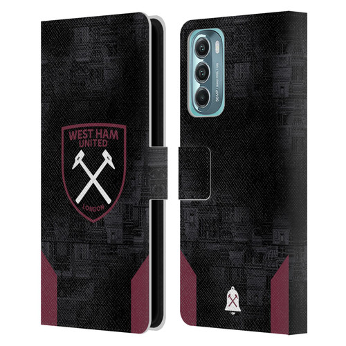 West Ham United FC 2024/25 Crest Kit Away Leather Book Wallet Case Cover For Motorola Moto G Stylus 5G (2022)