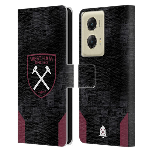West Ham United FC 2024/25 Crest Kit Away Leather Book Wallet Case Cover For Motorola Moto G Stylus 5G (2024)