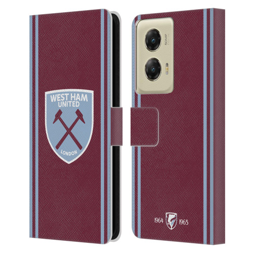 West Ham United FC 2024/25 Crest Kit Home Leather Book Wallet Case Cover For Motorola Moto G Stylus 5G (2024)