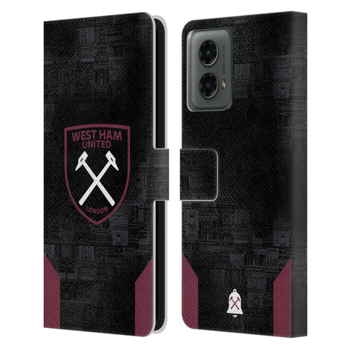 West Ham United FC 2024/25 Crest Kit Away Leather Book Wallet Case Cover For Motorola Moto G (2024)