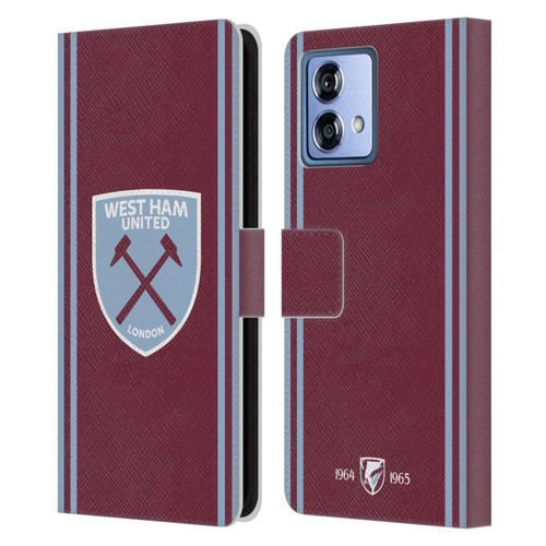 West Ham United FC 2024/25 Crest Kit Home Leather Book Wallet Case Cover For Motorola Moto G84 5G