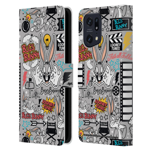 Looney Tunes Graphics and Characters Bugs Bunny Leather Book Wallet Case Cover For OPPO Find X5
