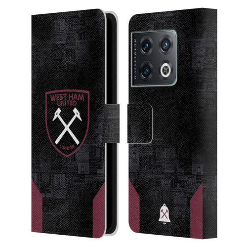 West Ham United FC 2024/25 Crest Kit Away Leather Book Wallet Case Cover For OnePlus 10 Pro