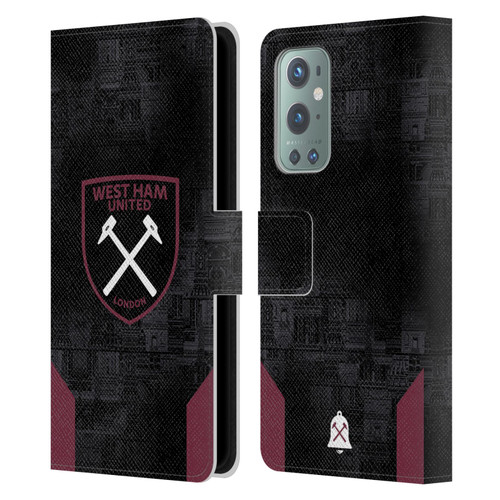 West Ham United FC 2024/25 Crest Kit Away Leather Book Wallet Case Cover For OnePlus 9