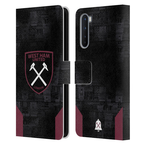 West Ham United FC 2024/25 Crest Kit Away Leather Book Wallet Case Cover For OnePlus Nord 5G