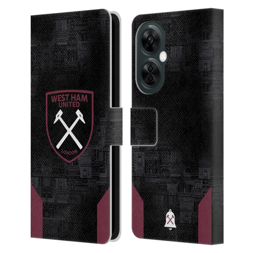 West Ham United FC 2024/25 Crest Kit Away Leather Book Wallet Case Cover For OnePlus Nord N30