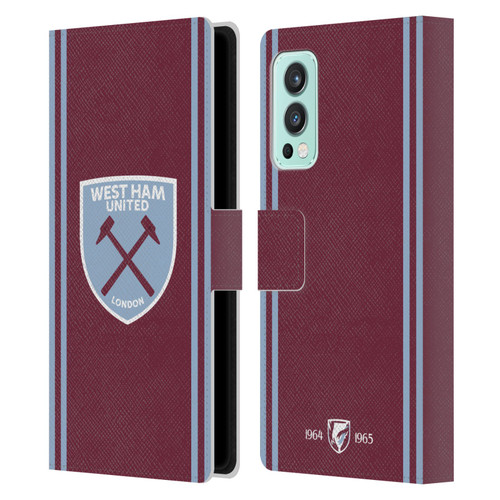 West Ham United FC 2024/25 Crest Kit Home Leather Book Wallet Case Cover For OnePlus Nord 2 5G