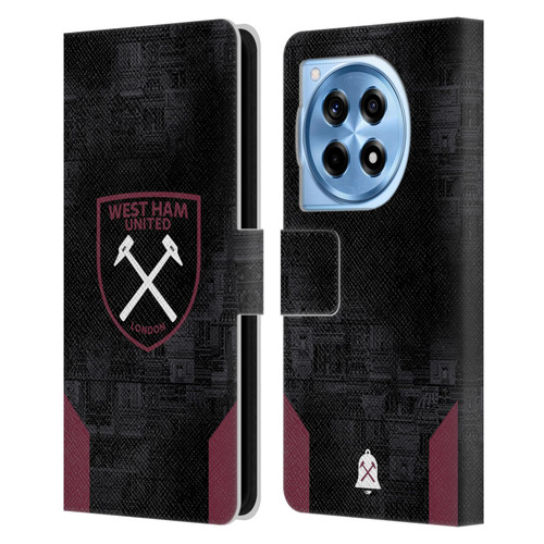 West Ham United FC 2024/25 Crest Kit Away Leather Book Wallet Case Cover For OnePlus 12R