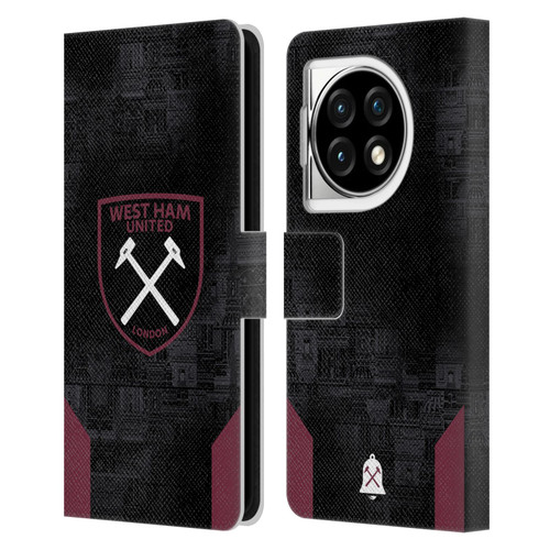 West Ham United FC 2024/25 Crest Kit Away Leather Book Wallet Case Cover For OPPO OnePlus Ace 3 5G