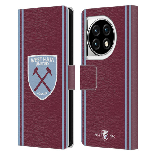 West Ham United FC 2024/25 Crest Kit Home Leather Book Wallet Case Cover For OPPO OnePlus Ace 3 5G