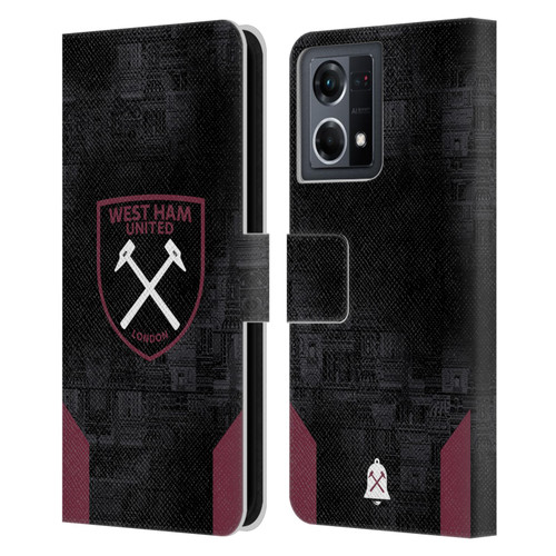 West Ham United FC 2024/25 Crest Kit Away Leather Book Wallet Case Cover For OPPO Reno8 4G