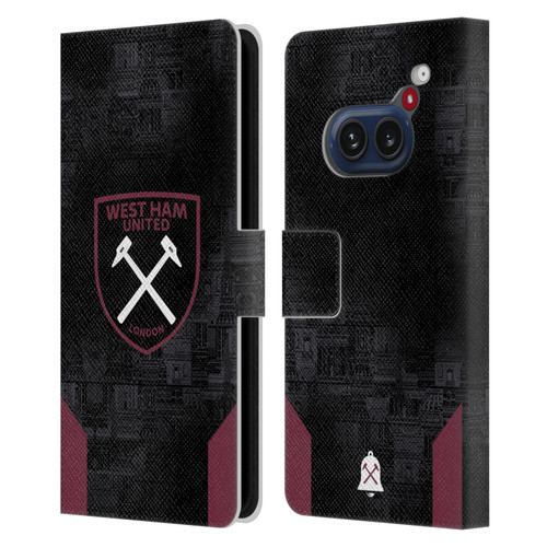 West Ham United FC 2024/25 Crest Kit Away Leather Book Wallet Case Cover For Nothing Phone (2a)