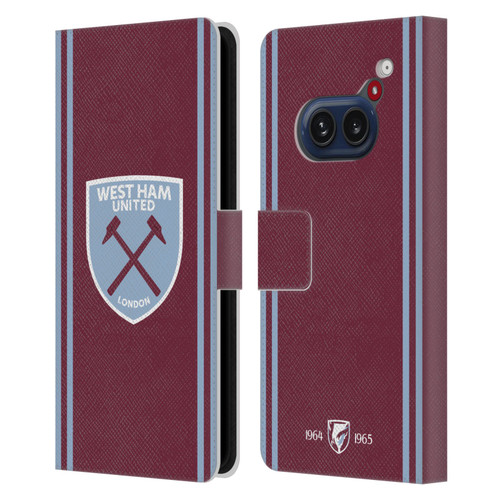West Ham United FC 2024/25 Crest Kit Home Leather Book Wallet Case Cover For Nothing Phone (2a)