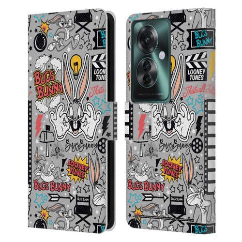 Looney Tunes Graphics and Characters Bugs Bunny Leather Book Wallet Case Cover For OPPO Reno11 F 5G / F25 Pro 5G