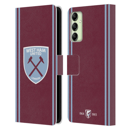 West Ham United FC 2024/25 Crest Kit Home Leather Book Wallet Case Cover For Samsung Galaxy A14 5G