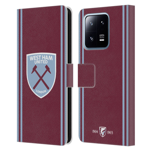 West Ham United FC 2024/25 Crest Kit Home Leather Book Wallet Case Cover For Xiaomi 13 Pro 5G